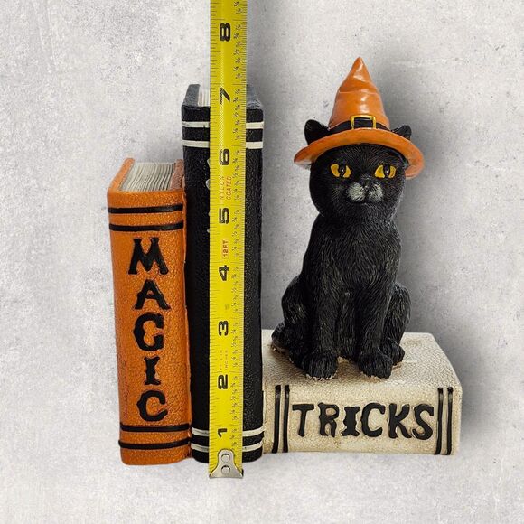 Black Cat Halloween Book Stack Decor Witch Hat Magic Spirits Tricks Cute Ashland - Picture 9 of 11